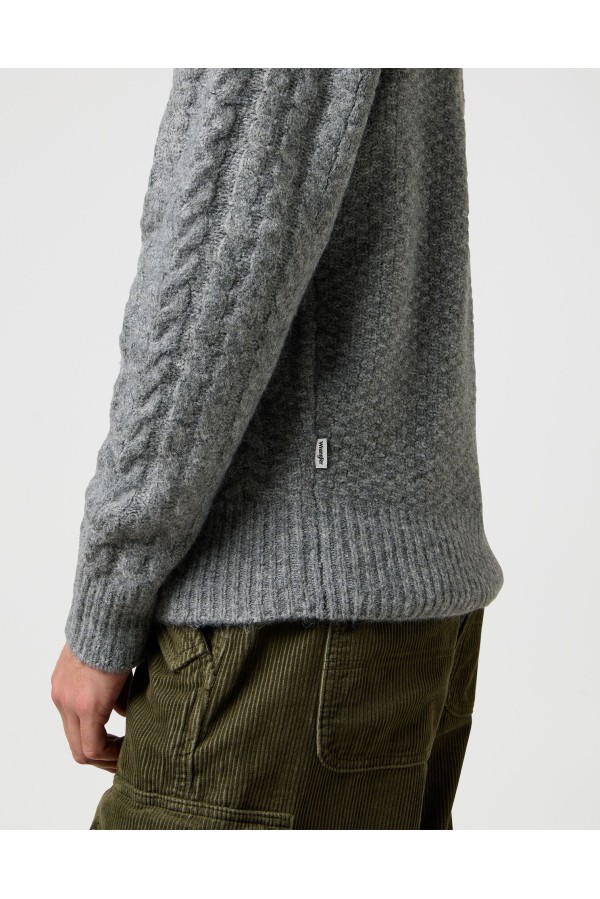 Jersey Wrangler Cable Knit Color Grey